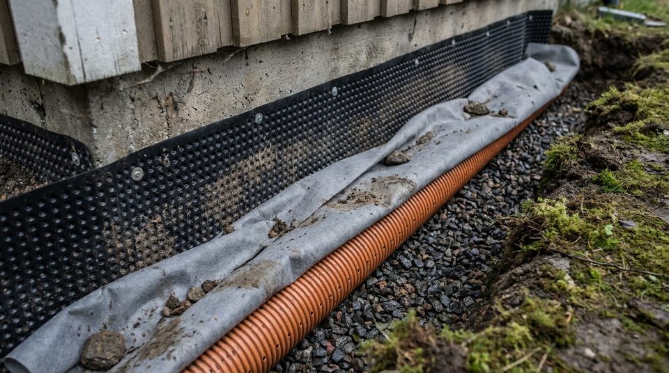 Dränering av husgrund
